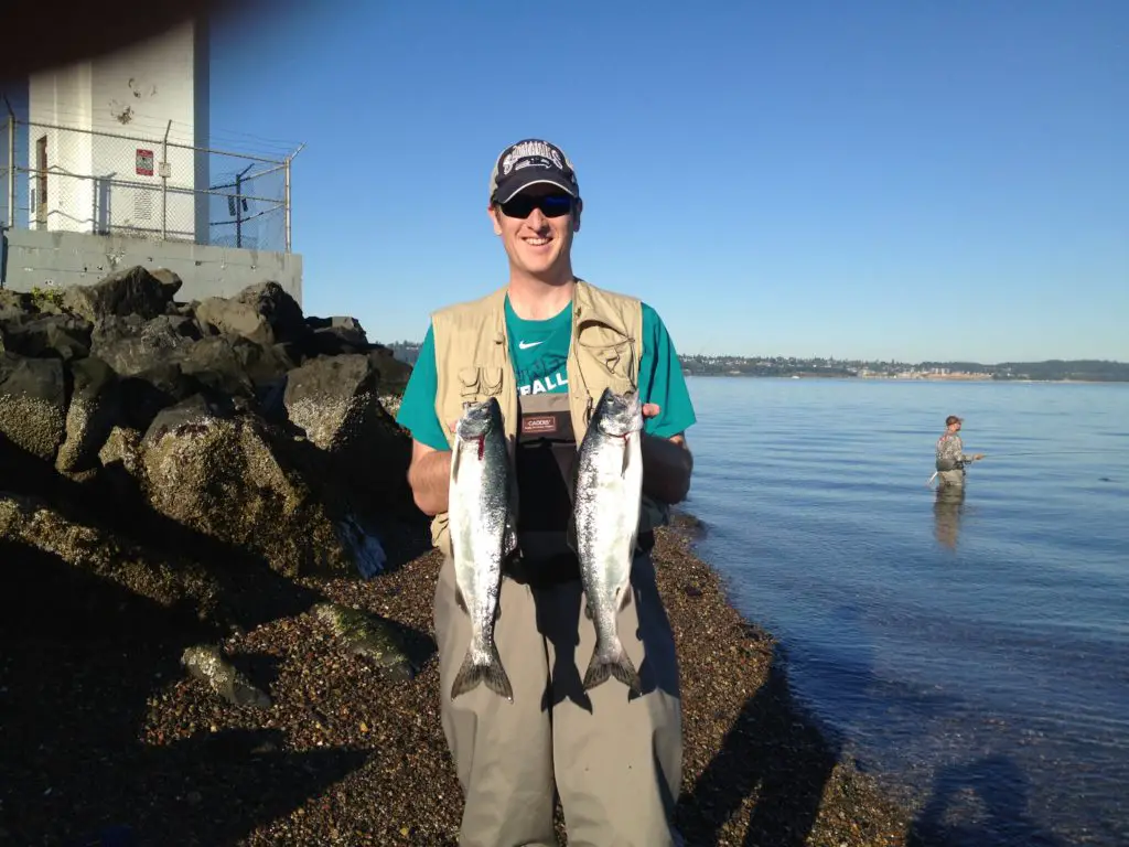 Bright pinks caught off the beach at Brown's point