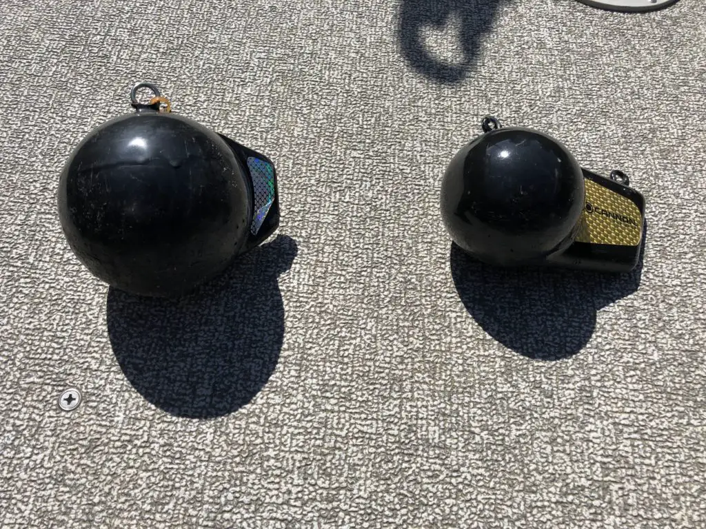 downrigger balls 15 and 12 lb