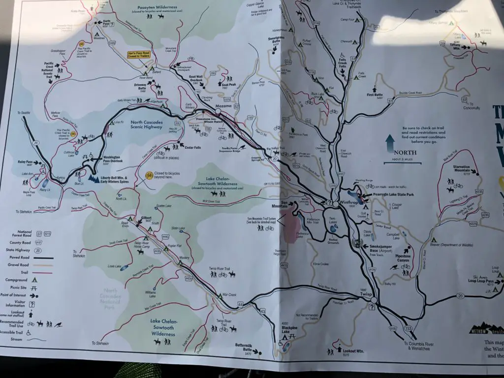 Trail map of the Methow Valley