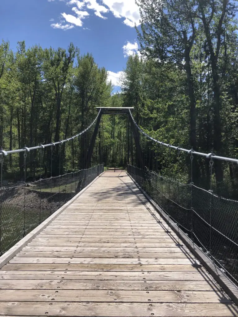 One of several suspension bridges over the Methow River