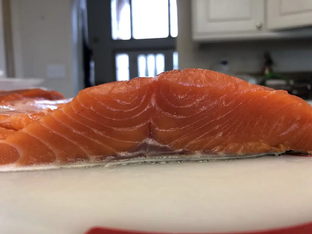 Nick thick piece of king salmon