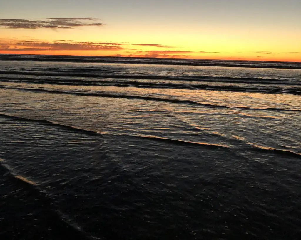 Sunrise over the pacific ocean