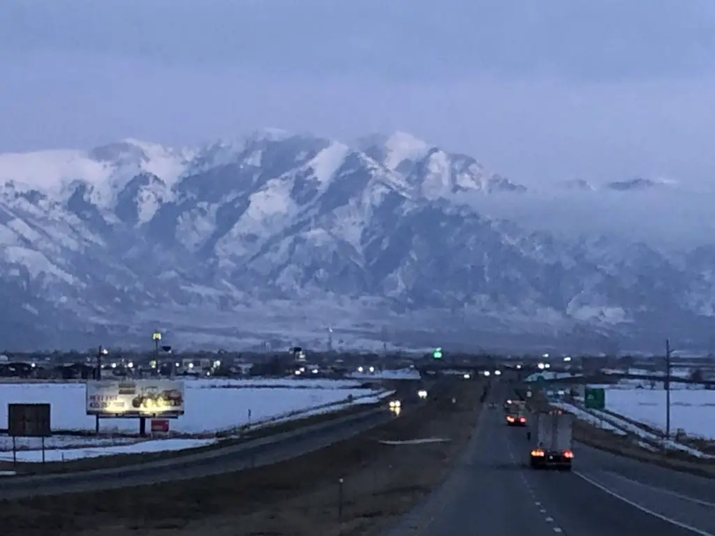 Driving into Salt Lake City, Utah