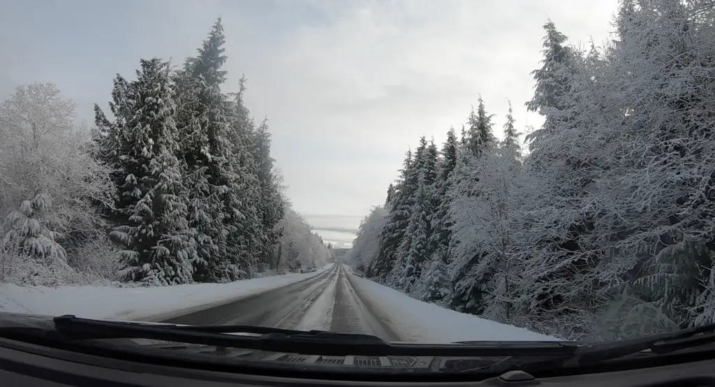 Winter driving on iced up roads