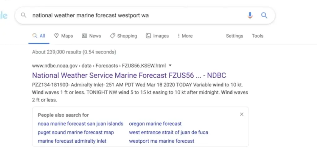 finding national marine weather forecast
