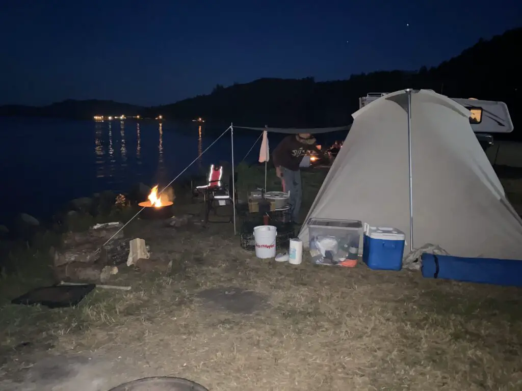 Primitive tent camping spot in Sekiu