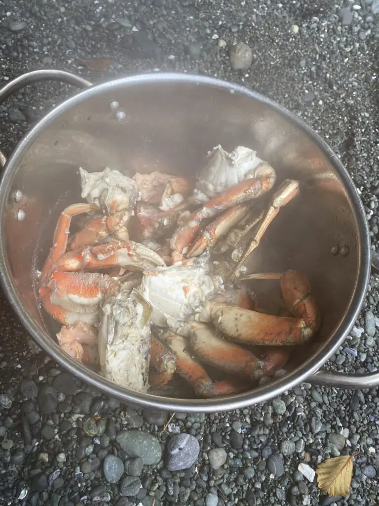 Crab pot meal near Neah Bay