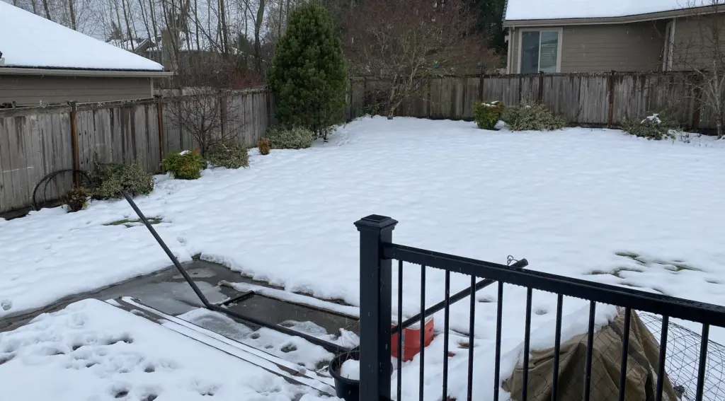 significant snow melt in my backyard