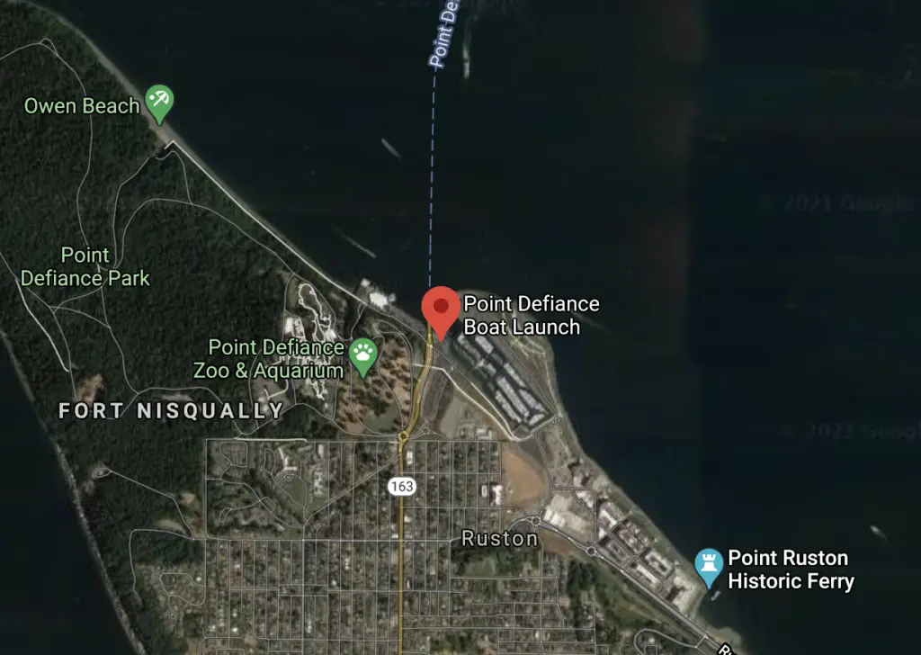 Point Defiance boat launch map