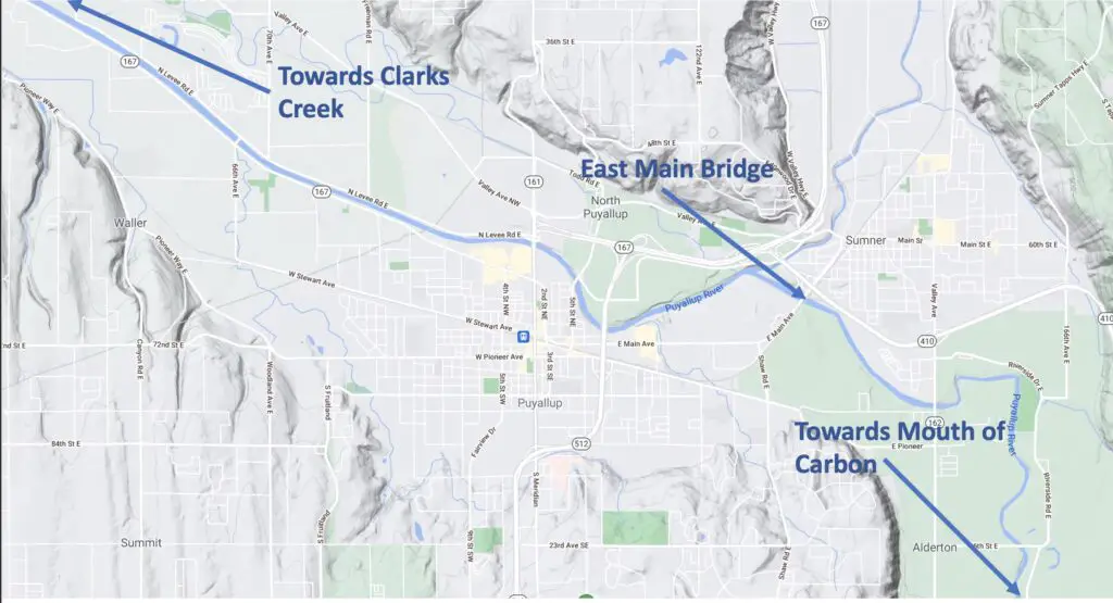 Puyallup River - labeled map central