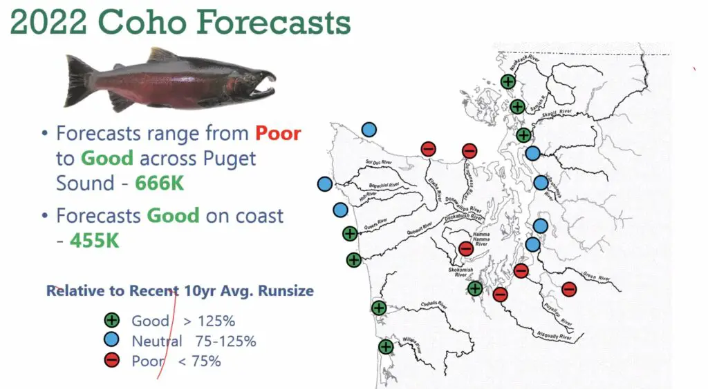 2022 Coho forecasts map