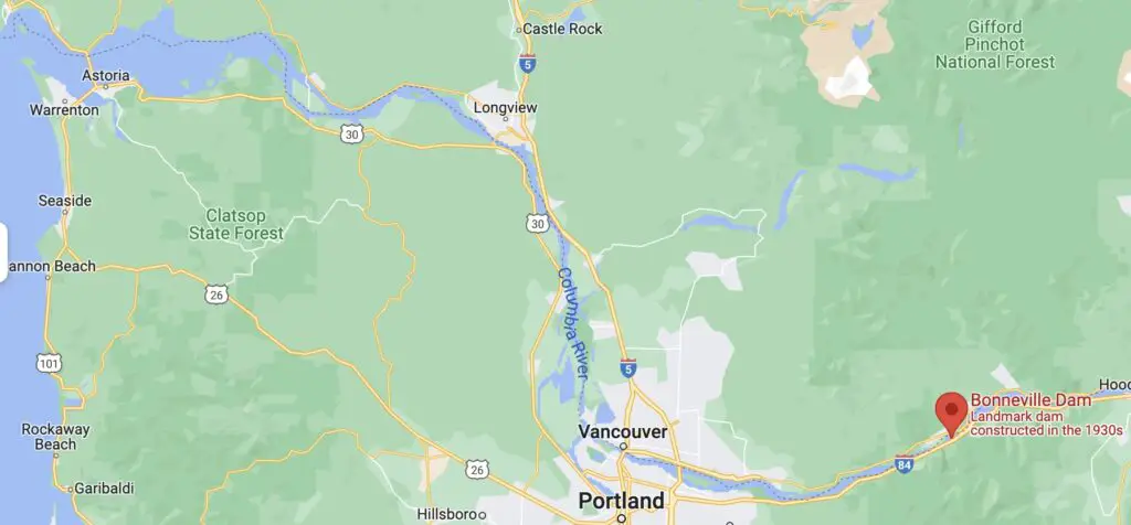 Lower Columbia River Map