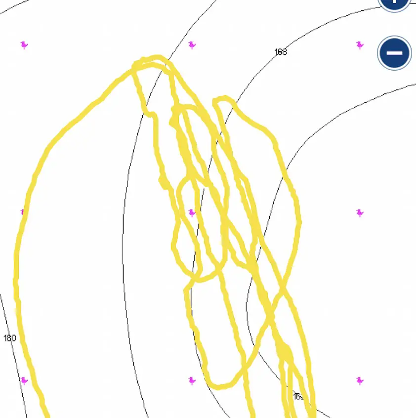 Halibut Chart with drift tracks