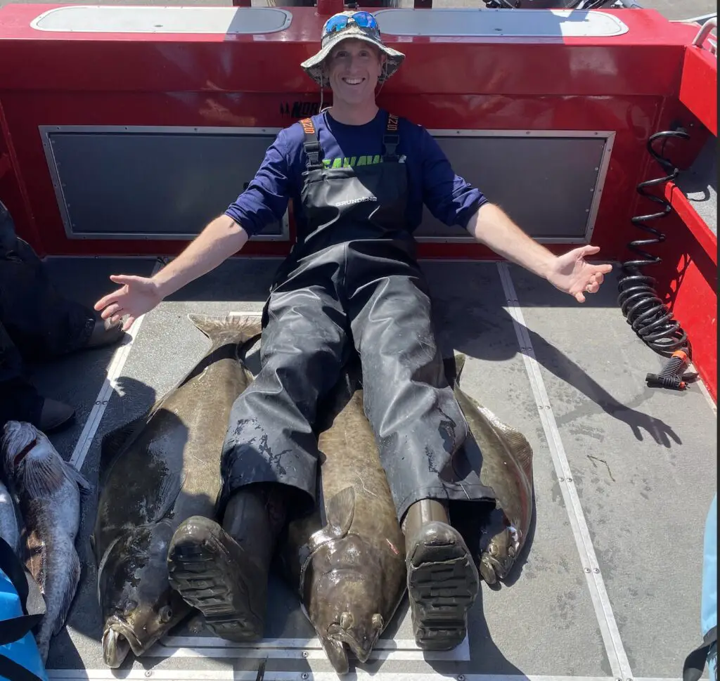 Me laying with the halibut limit