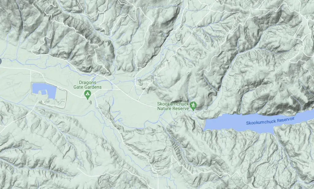 Skookumchuck river on a map