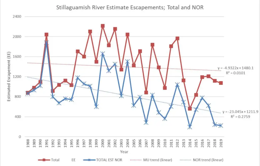 Stillaguamish river escapement historical