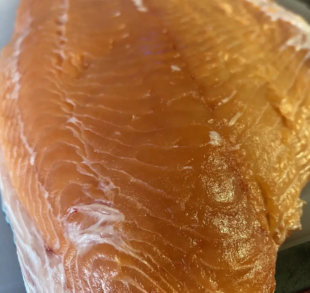 Beautiful salmon fillet raw king spring