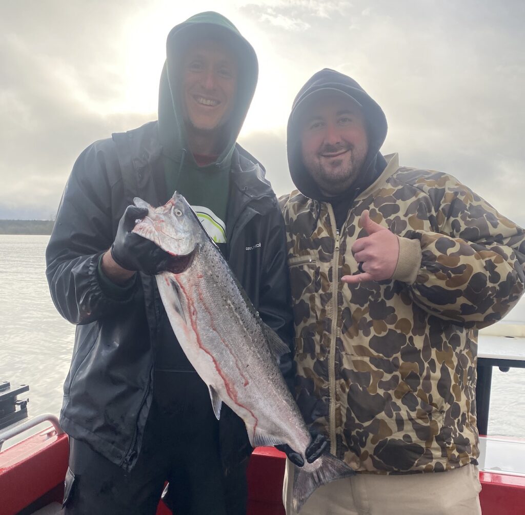 Connor and I with our first spring chinook of the season