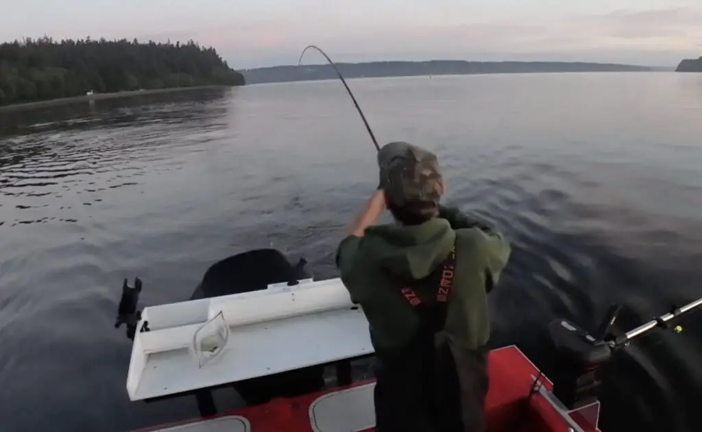 Chinook on 2nd pass near boathouse MA11 Point Defiance