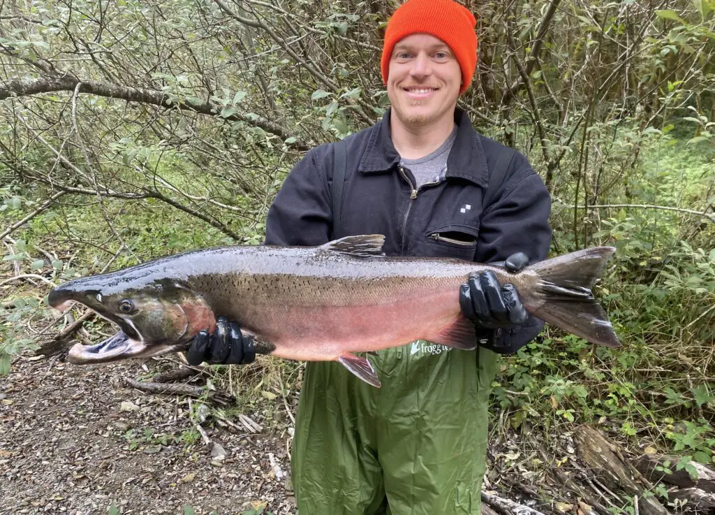 Ray holding a nice coho buck from the coast