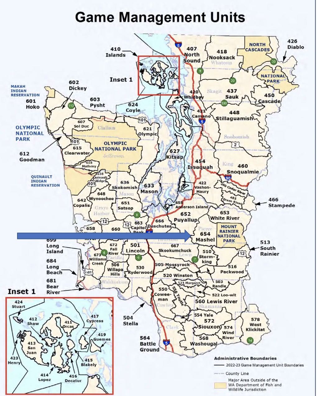 GMU Map 654 - Mashel